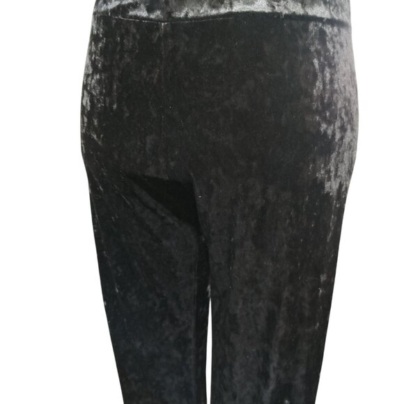 H&M Divided L Womens Pants Black Crushed Velvet Slim Leg Stretch Lounge Trousers - Picture 3 of 12